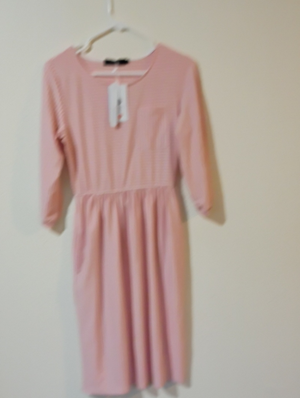 Light Pink Long Sleeve Midi Dress